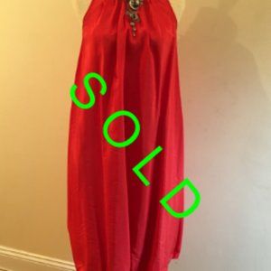 Roni Orange Bubble Hem Dress